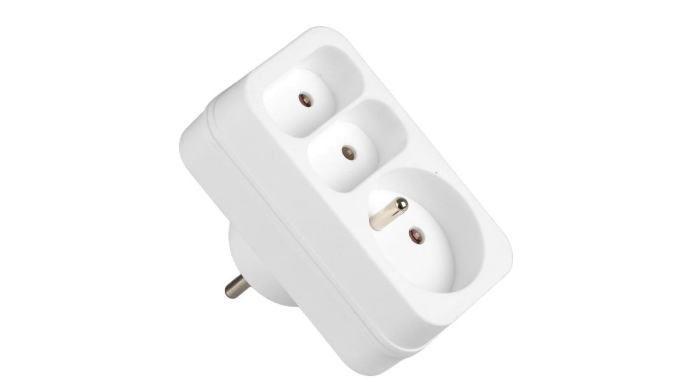 Rozgałęźnik sieciowy 2x Euro 2P + 1x 2P+0 3500W 230V VA0135 VAYOX