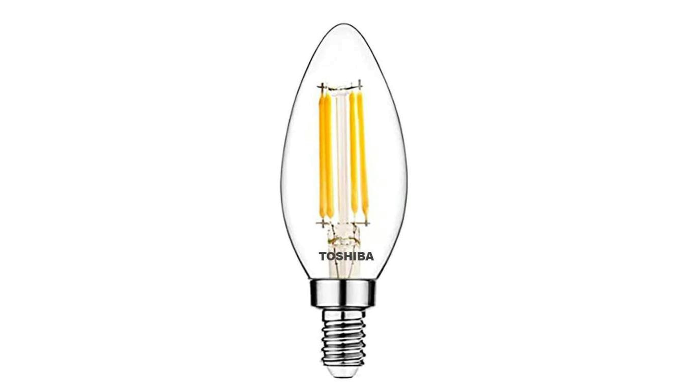 Toshiba Żarówka E14 C35 led 4,5W 2700K DIM ściemnialna RETRO Vintage filament 470lm świeczka