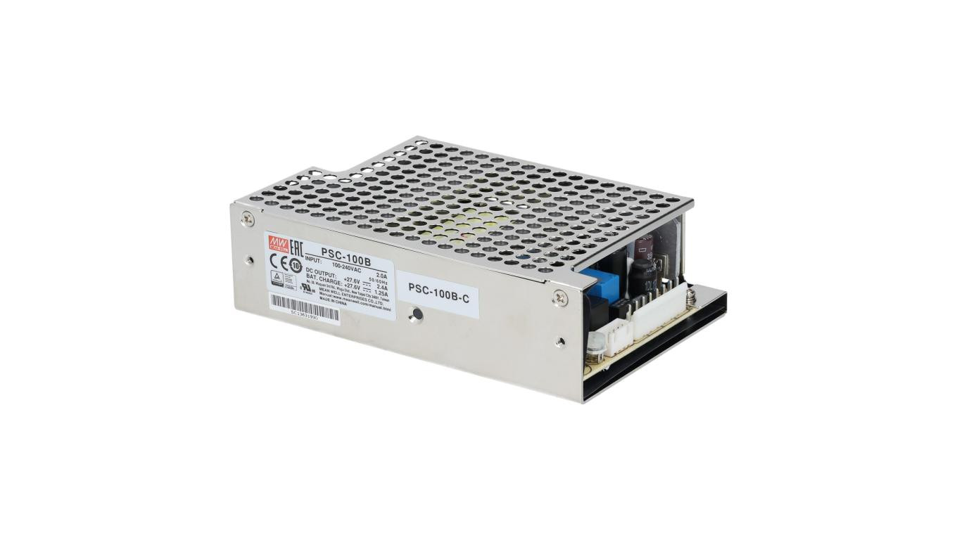 Zasilacz modułowy 27,6V 3,5A 100W buforowy otwarty (typu Open Frame) PSC Mean Well z wyjściem do ładowania akumulatora