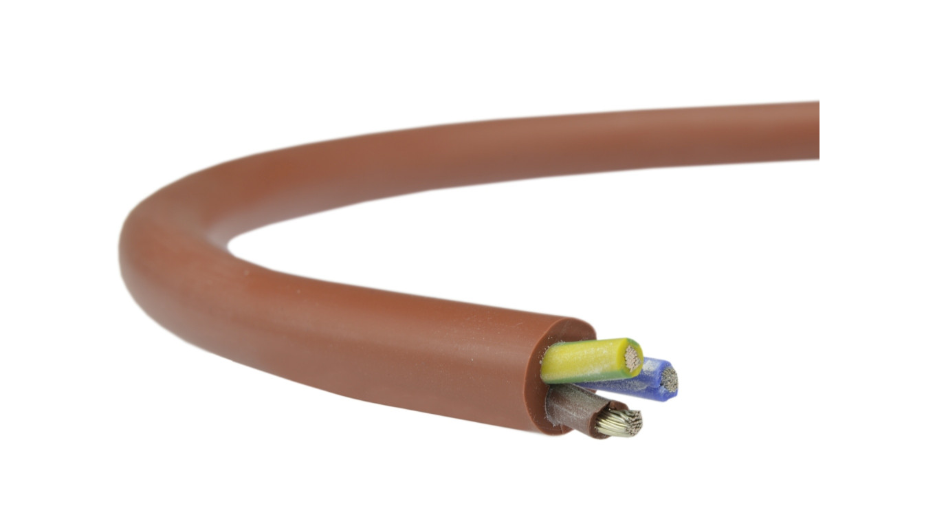 Kabel silikonowy SIHF 180C 300/500V 3x2,5 ciepłoodporny LSOH ceglasty linka TKD /100m/