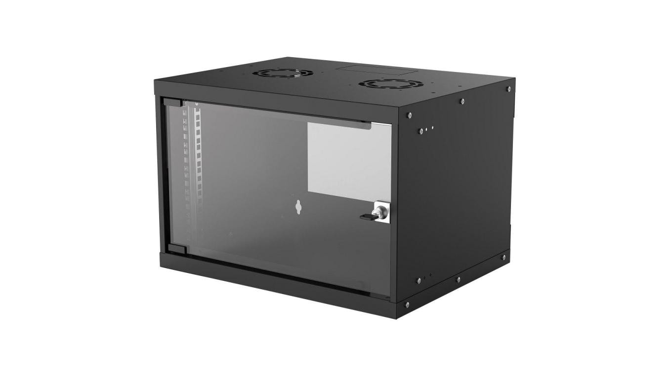 Szafa Wisząca 6U 540x400 Rack 19 Basic Flatpack Czarna