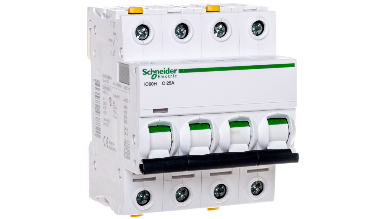 Wyłącznik nadprądowy 4P C 25A 10kA AC iC60H-C25-4 A9F07425