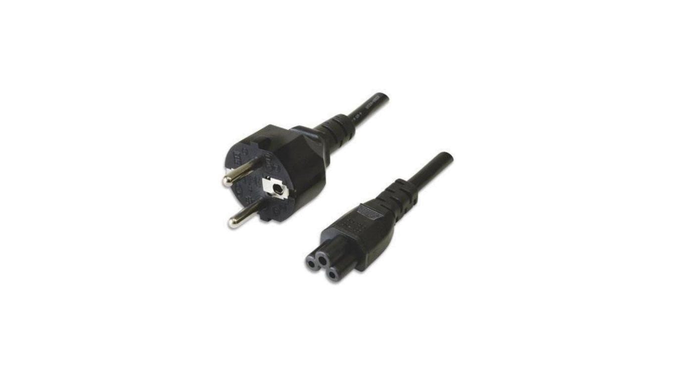 Kabel Zasilający Koniczynka CEE 7 Schuko na C5 1m Czarny