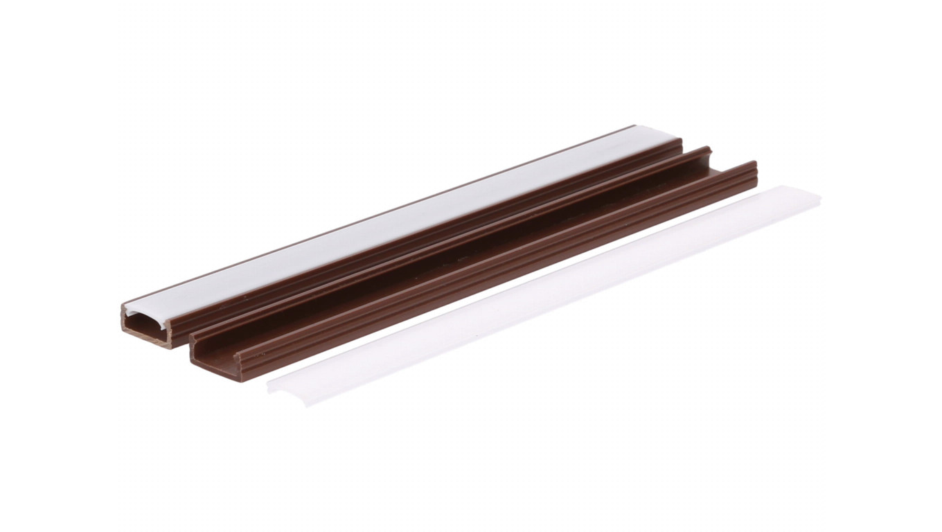 Profil led PCV Line Slim 16x7 3m brązowy ML