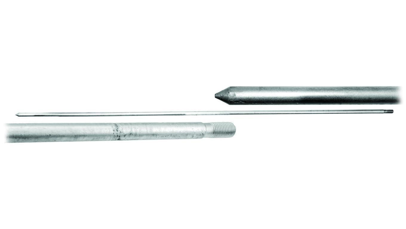 Pręt uziomowy 1,5m fi16mm skręcany OC ocynk galwaniczny (zakończona grotem) R.8056G