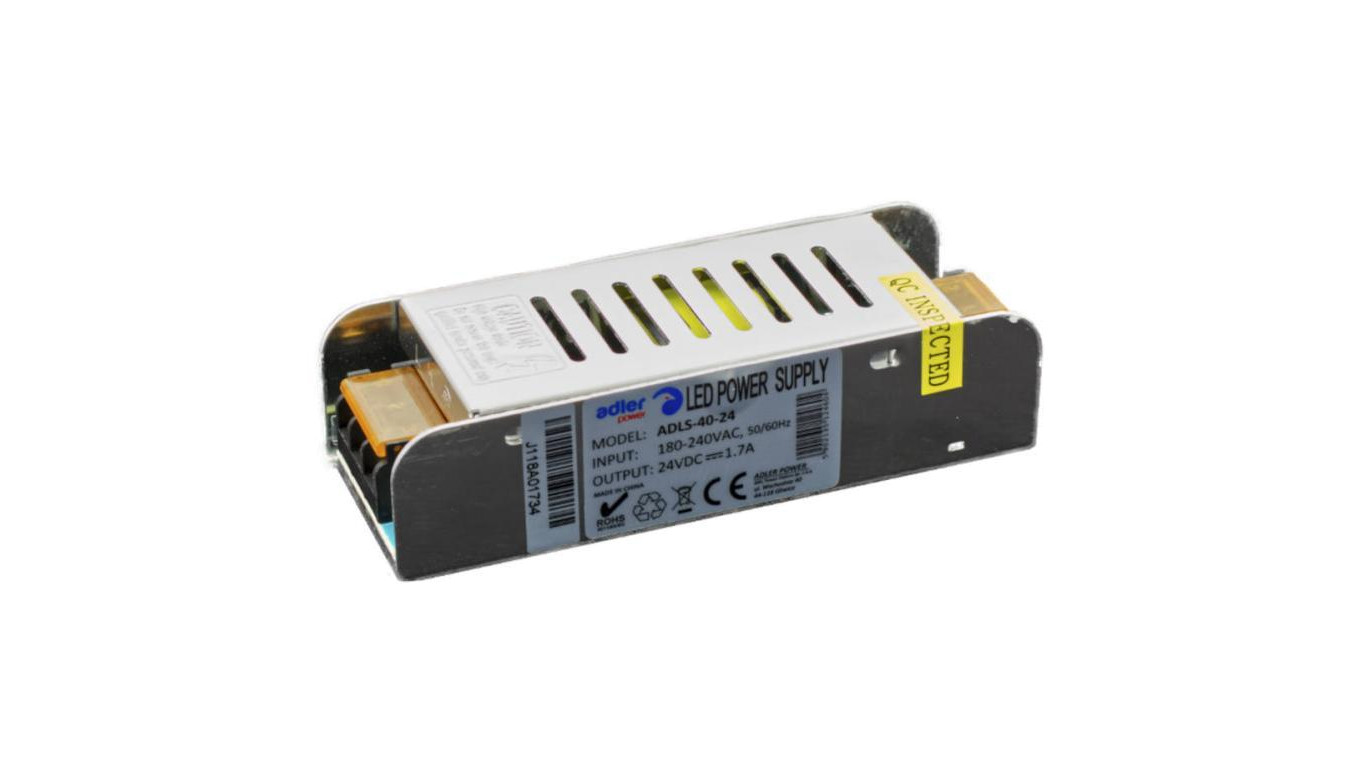 Zasilacz LED 24V 1.7A SLIM metalowa obudowa ADLS-40-24
