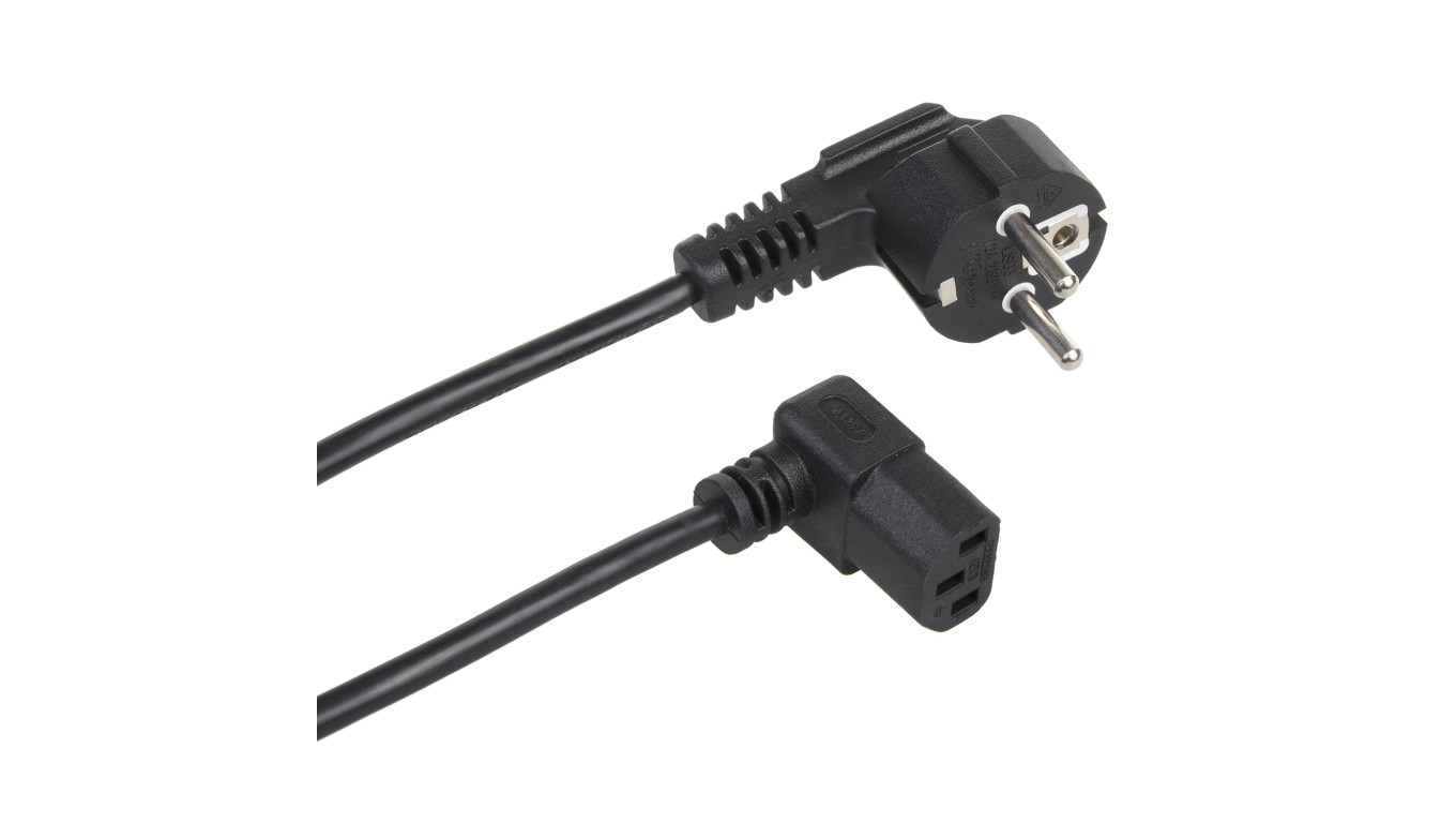 Kabel zasilający Maclean, kątowy, 3 pin, wtyk EU, 3m, MCTV-854