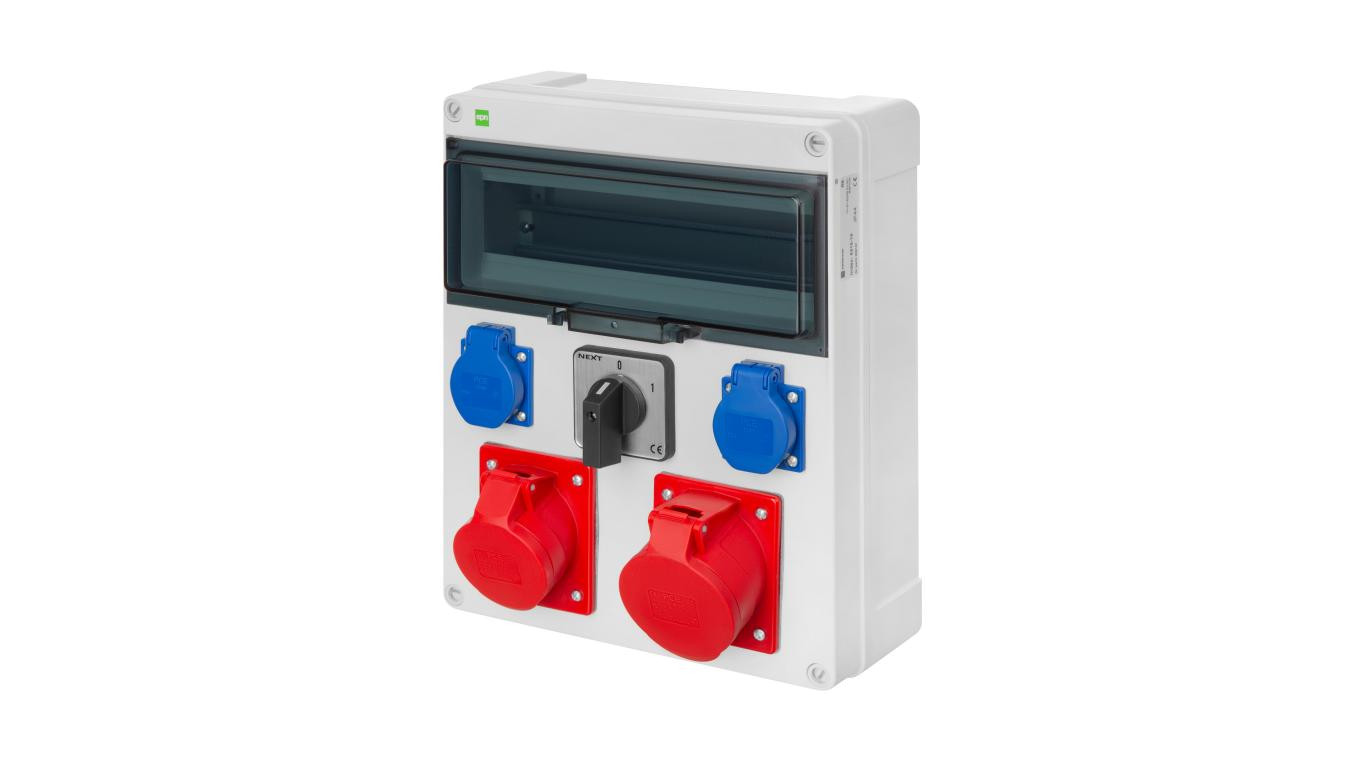 Rozdzielnica budowlana RS-13 13-mod. wyłącznik 0/1, 2X2P+Z, 16A/5P, 32A/5P IP44 6210-16