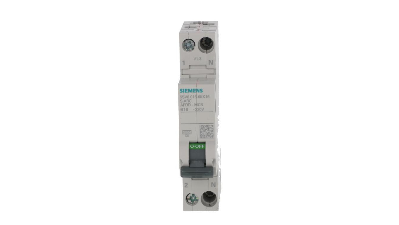 Przeciwpożarowy detektor iskrzenia z członem nadprądowym 2P B 16A 1 moduł 230V AFDD SENTRON 5SV6016-6KK16