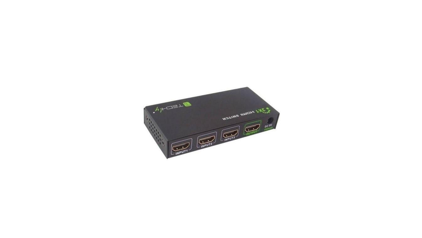 3-Portowy Przełącznik HDMI 3x1 4K*30Hz Pilot Techly