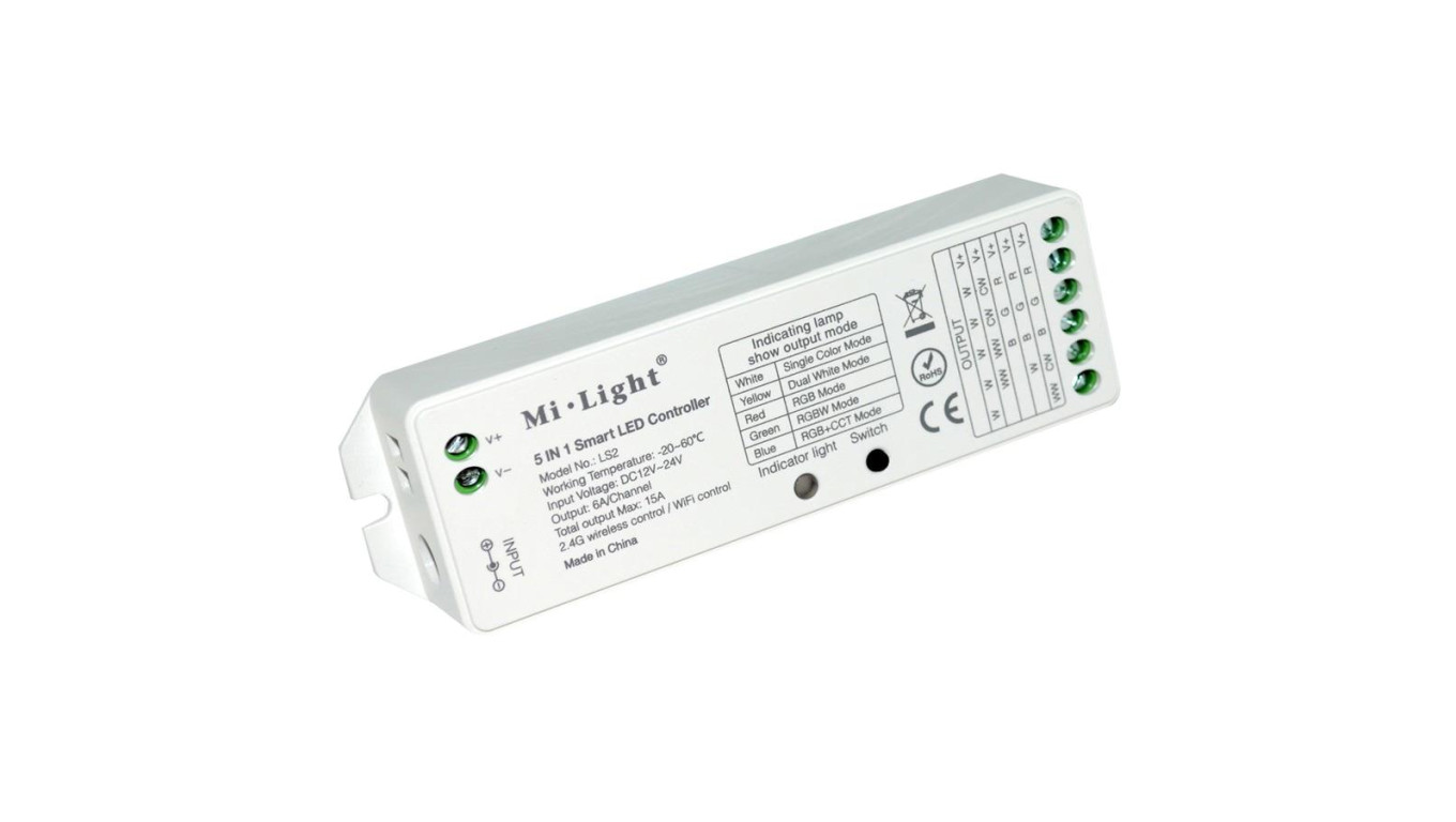 Kontroler led RGBWW RF 5-in-1 8 strefowy 2,4ghz MI-Light RGB + CW-WW RGB+CCT