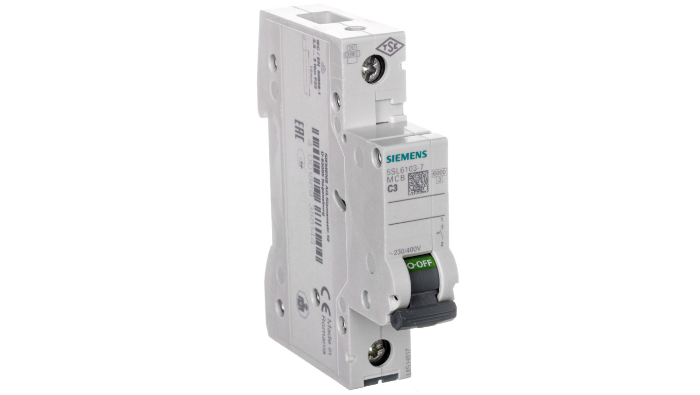 Wyłącznik nadprądowy 1P C 3A 6kA AC 5SL6103-7