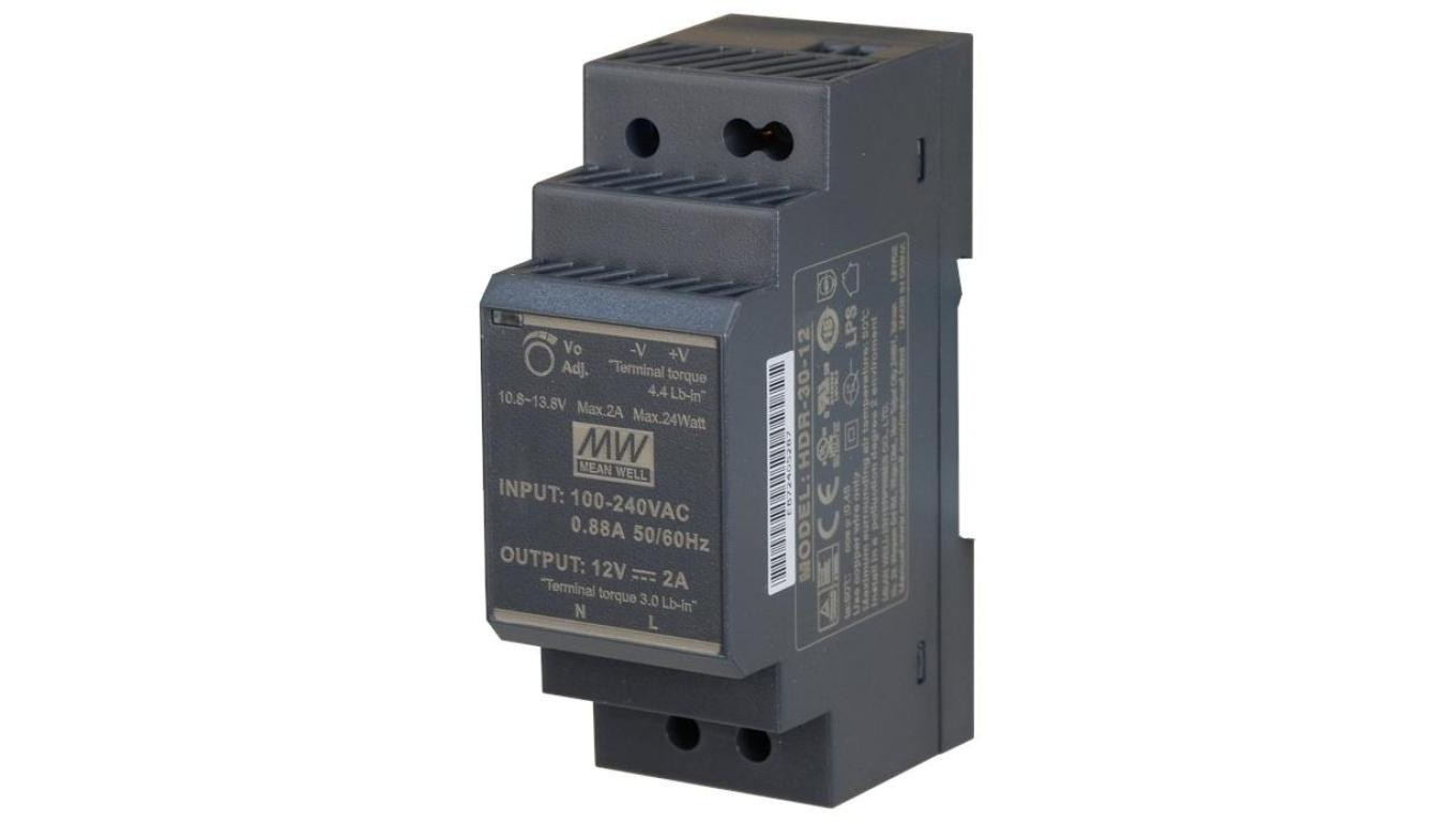 Zasilacz na szynę DIN 12V 2A 24W uniwersalny HDR MEAN WELL