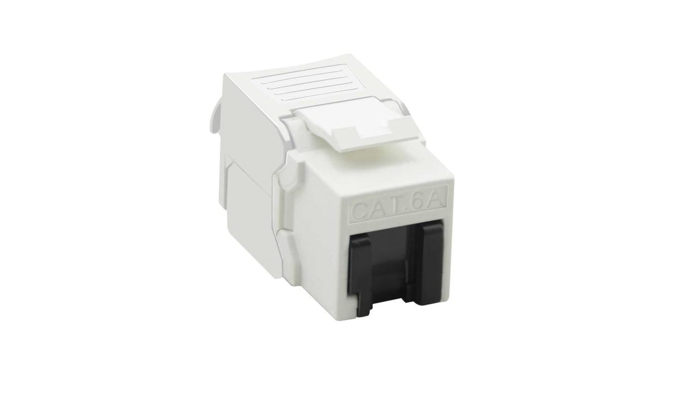 VALUE Cat.6A (Class EA) Keystone, RJ-45, nieekranowany, srebrny, beznarzędziowy, biały