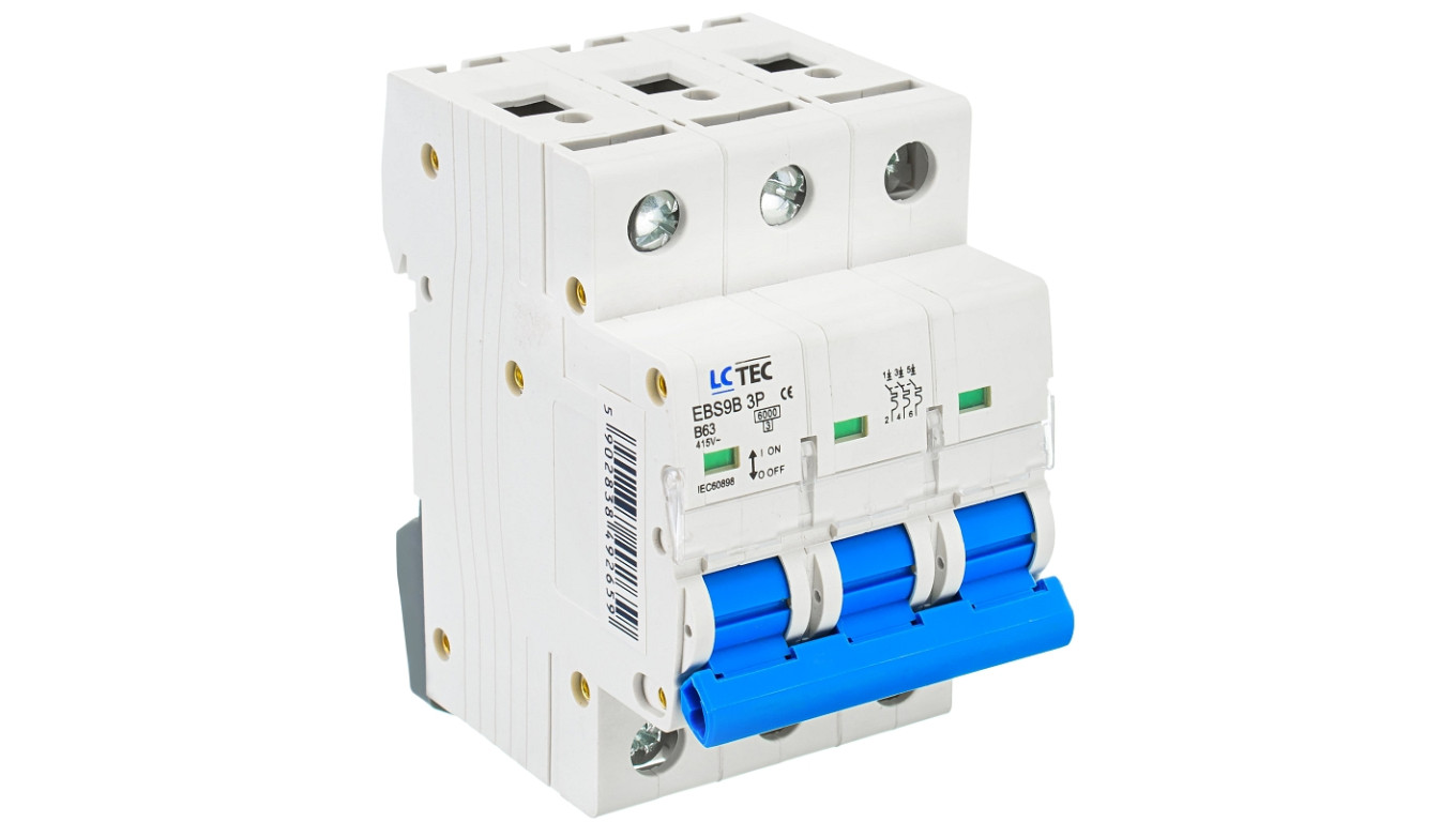 Wyłącznik nadprądowy 3P B 63A 6kA AC LC-Tec EBS9B-3B/63 LCTEC-EBS9B-3B/63