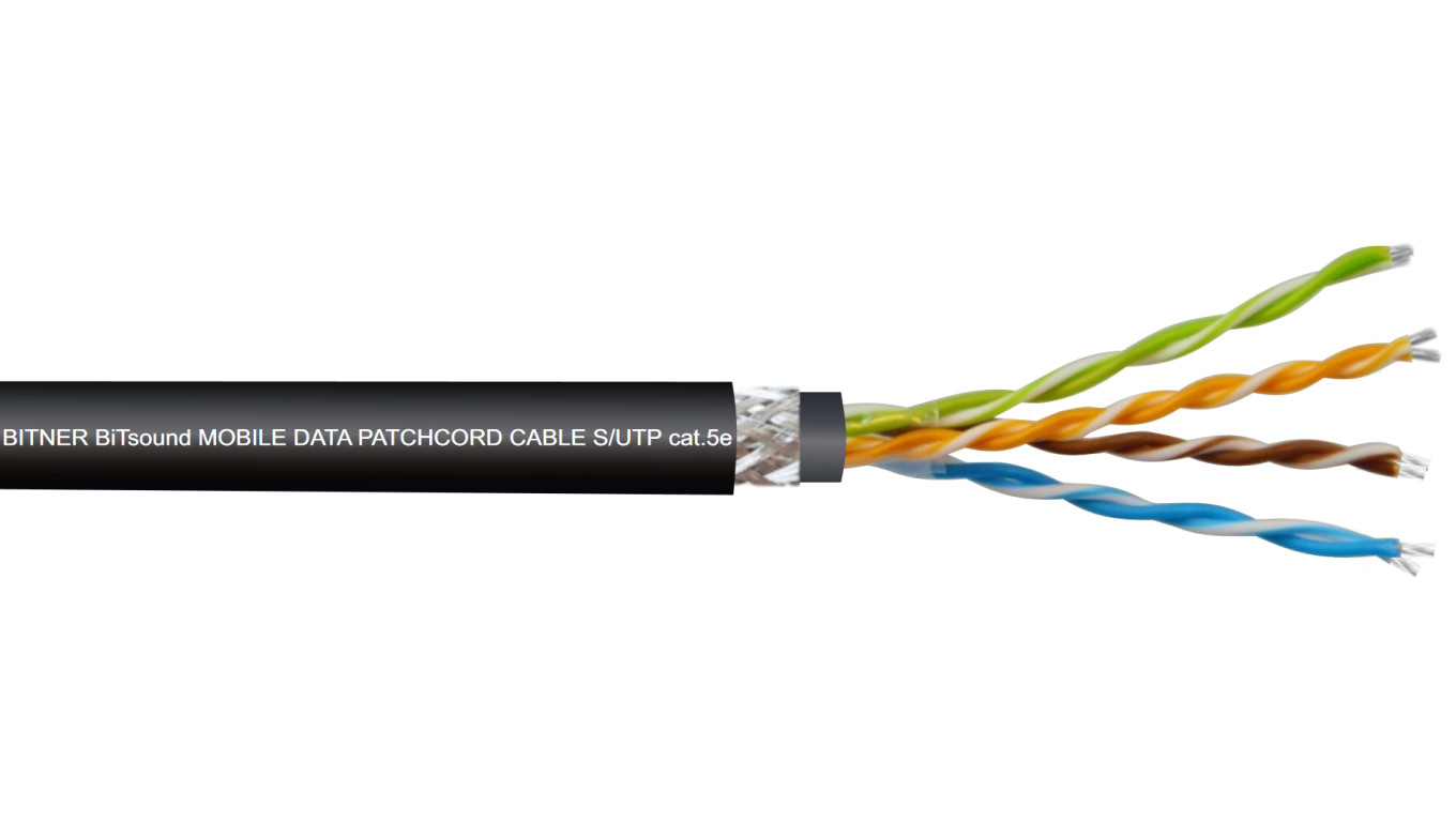 Kabel FTP kat.5e S/UTP 4x2x0,48 linka czarna BITSOUND /200m/
