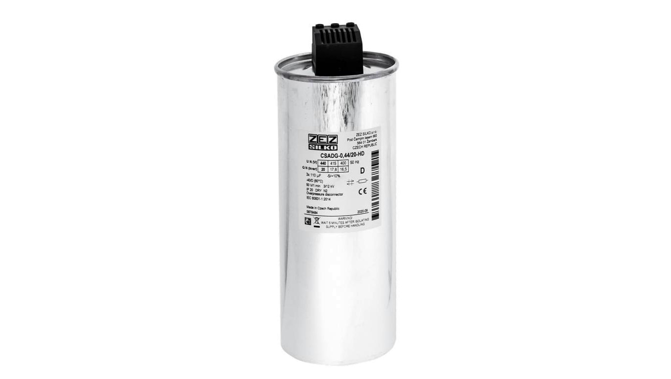 Kondensator 20kvar 440V Cn=3x109,61µF In=3x26,27A
