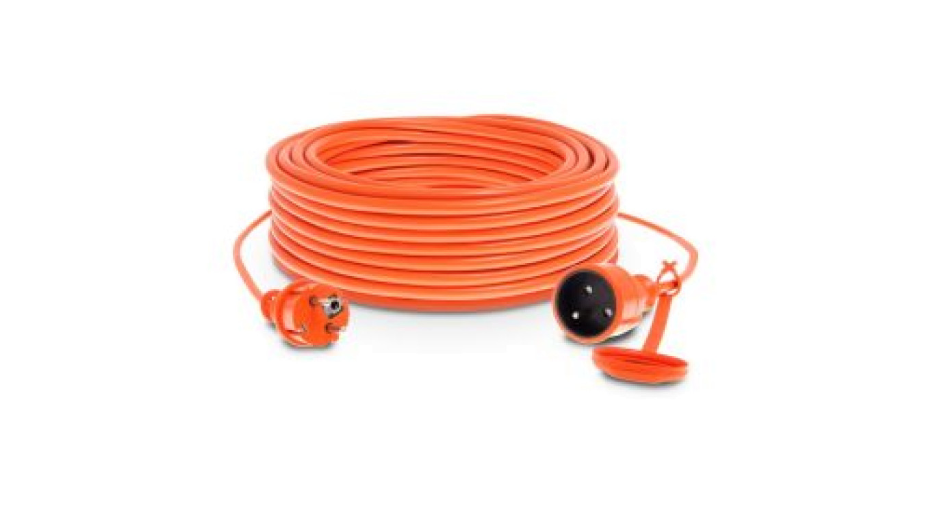 Przedłużacz ogrodowy 1-gniazdo z/u 10m /H05VV-F 3x1/ 10A IP44 pomarańczowy