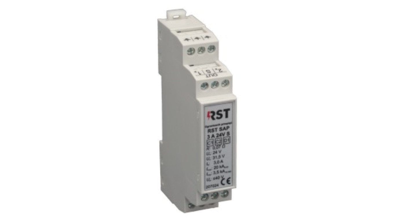 Ogranicznik przepięć do pętli systemów sygnalizacji pożaru D1, RST SAP 3A 24V S 207024