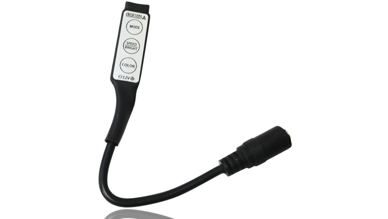Kontroler led RGB manualny wtyczkowy 72W 6A 12VDC czarny mini