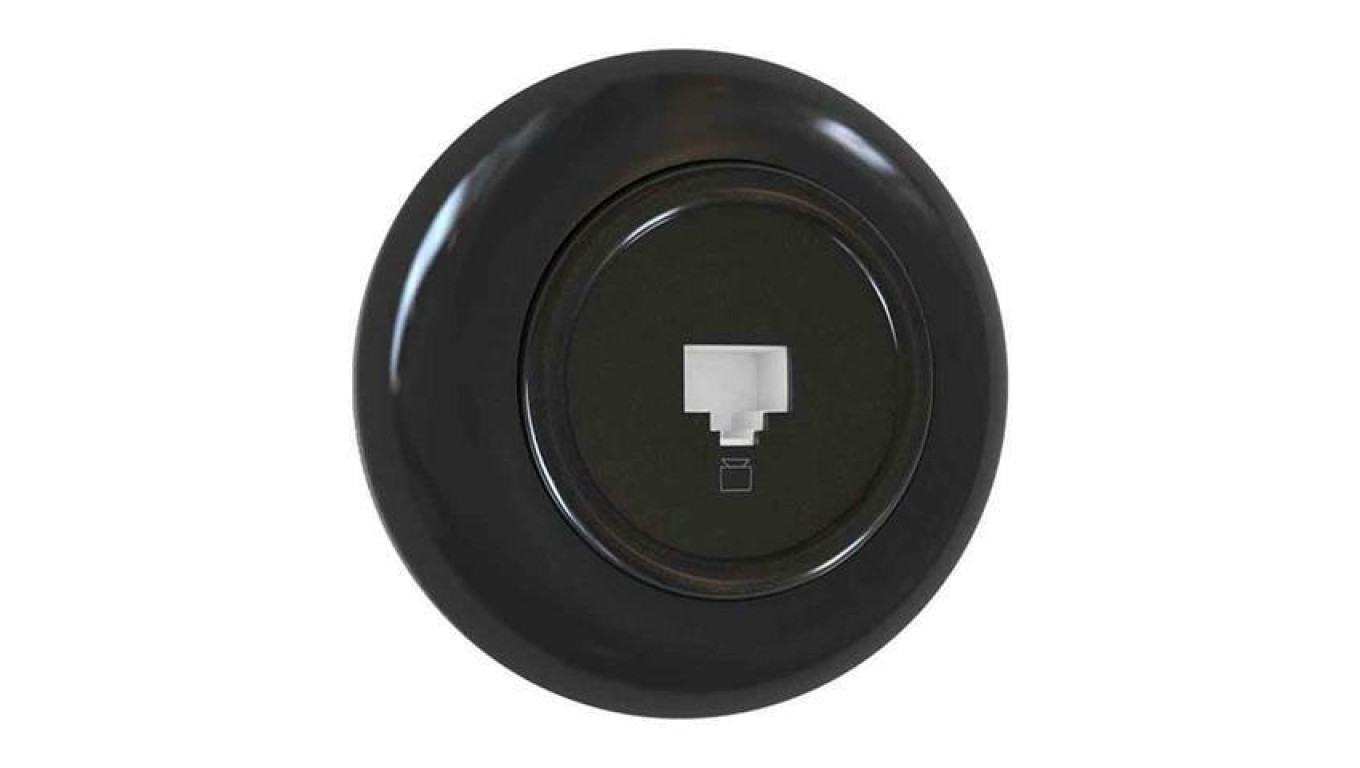 Premiumlux RETROLINE Gniazdo komputerowe 1 x RJ45 z ramką czarne