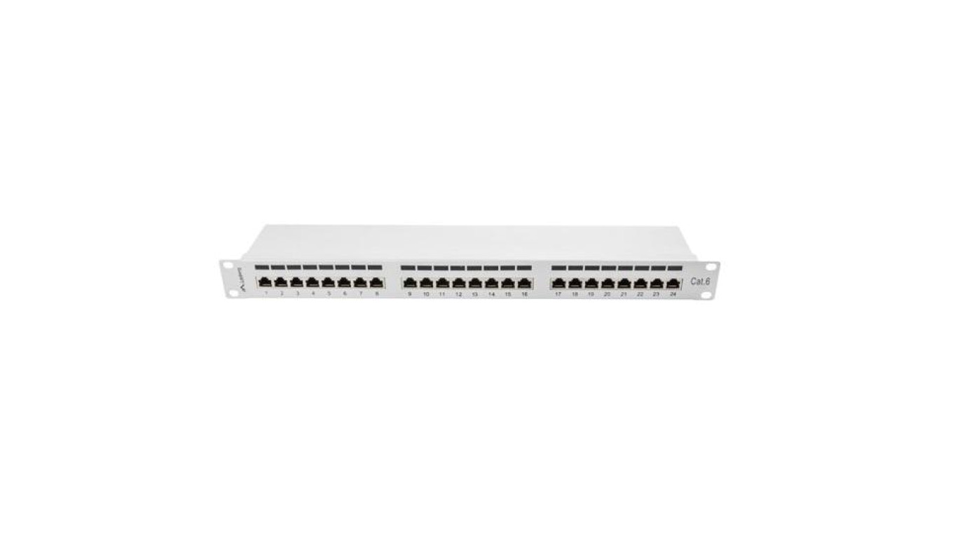 Patch panel RACK 19 kat.6 24p FTP 1U szary LANBERG