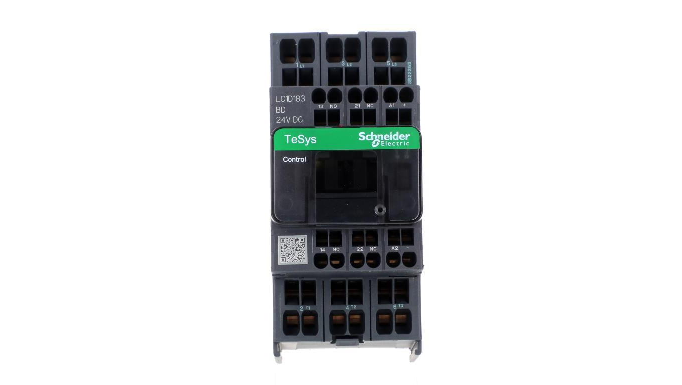 TeSys Deca Stycznik mocy I= 18A AC-3 styki pomocniczy 1R + 1Z napięcie cewki 24 V DC LC1D183BD