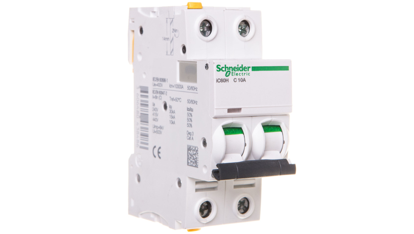 Wyłącznik nadprądowy 2P C 10A 10kA AC iC60H-C10-2 A9F07210