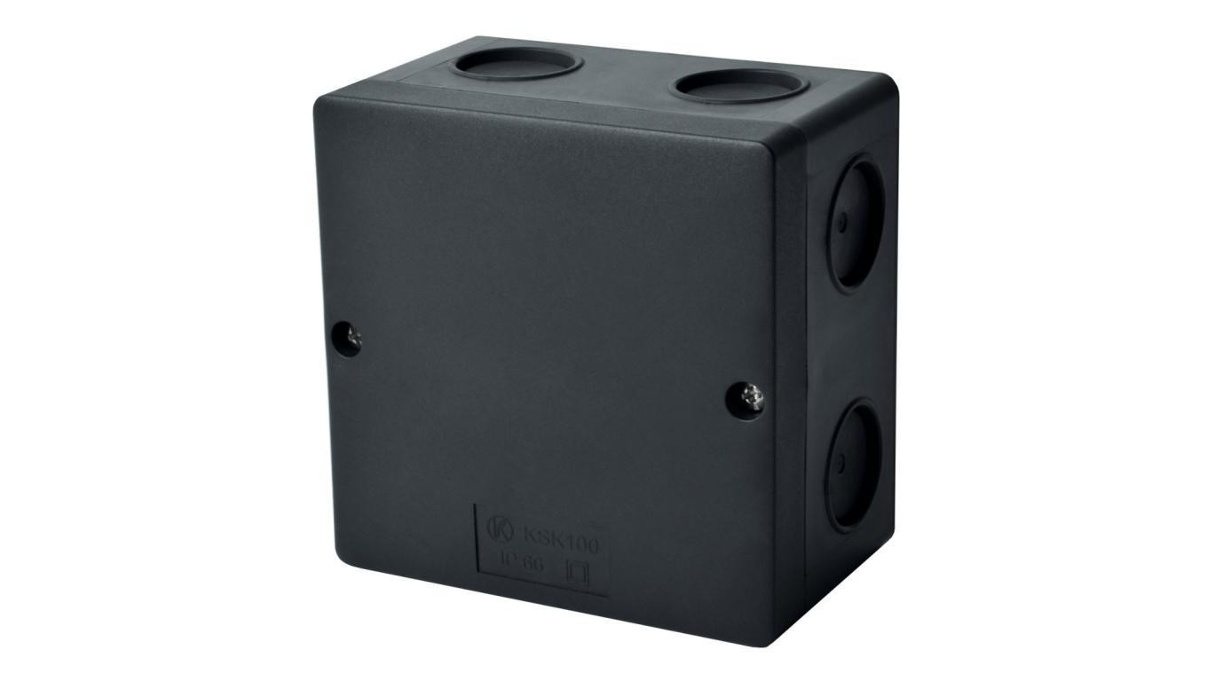 Puszka instalacyjna KSK 100 natynkowa 101x101x63mm bezhalogenowa hermetyczna IP66 czarna
