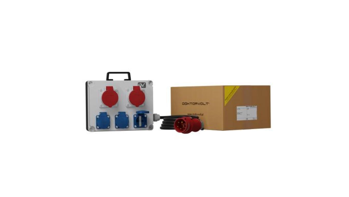 Rozdzielnica budowlana z kablem FRED SKH 2x16A 3x230V Schuko Mennekes Doktorvolt 6671