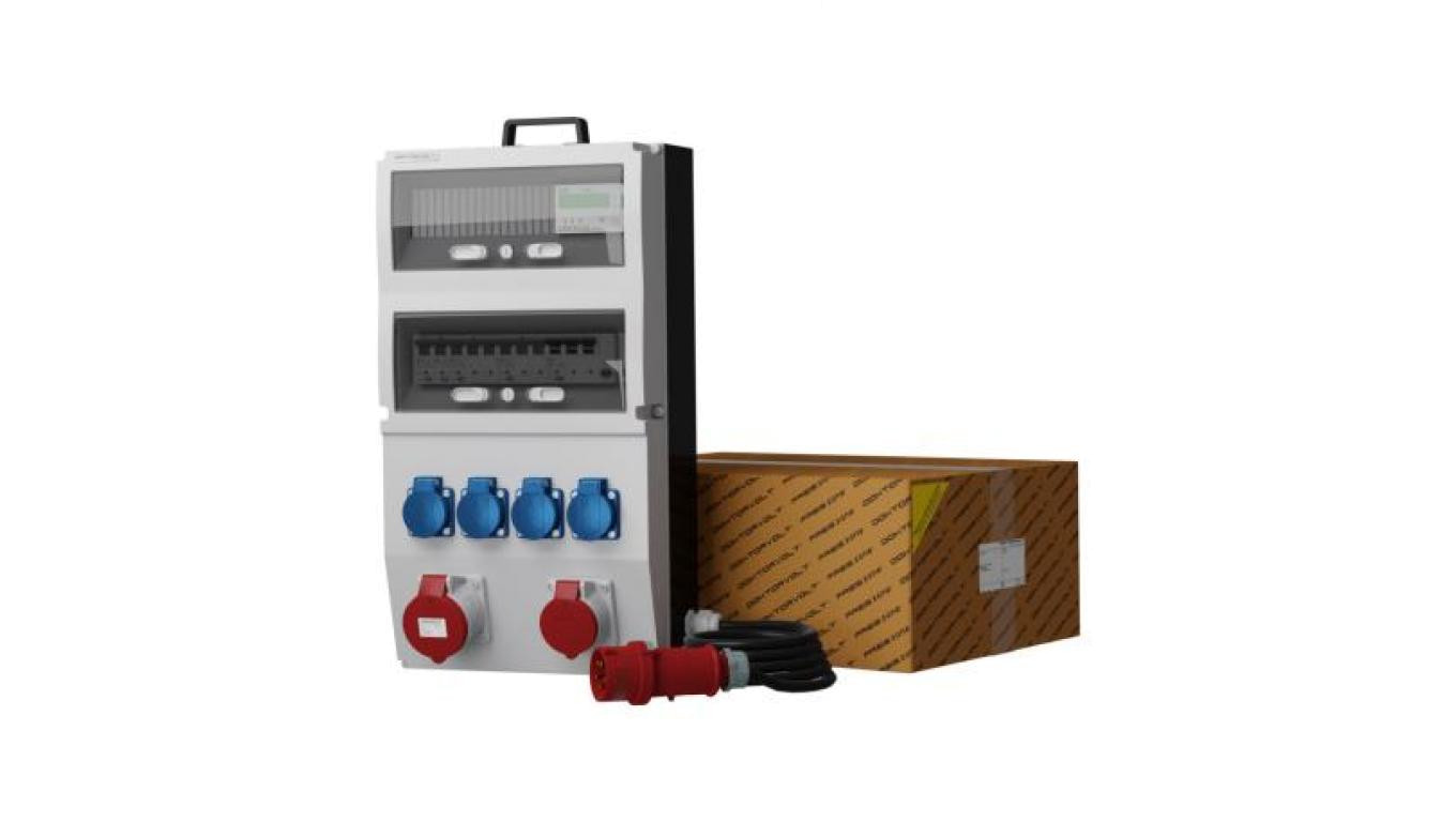 Rozdzielnica budowlana z licznikiem i kablem eXT-S/FI 32A 16A 4x230V SKH Schuko Mennekes Doktorvolt 2339