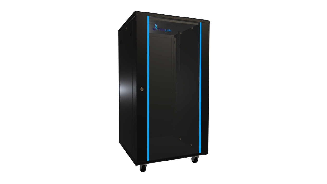 Szafa rack stojąca Extralink 22U 600x600 Czarna