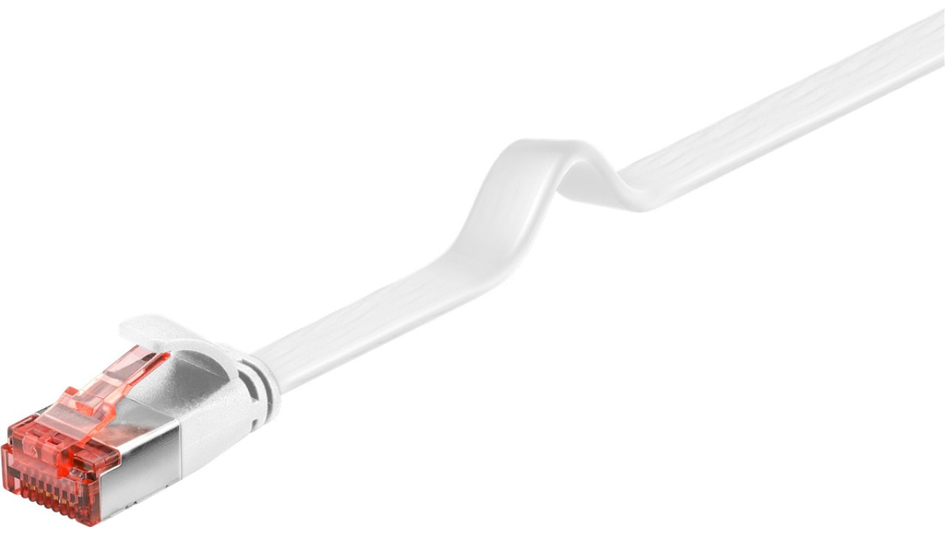 CAT 6 kabel krosowy płaski,U/FTP, biały - Długość kabla 3 m