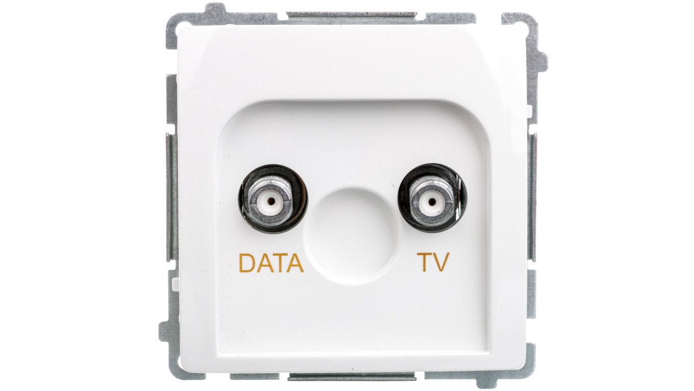 Simon Basic Gniazdo TV-DATA typ F 5-1000 MHz białe BMAD1.01/11