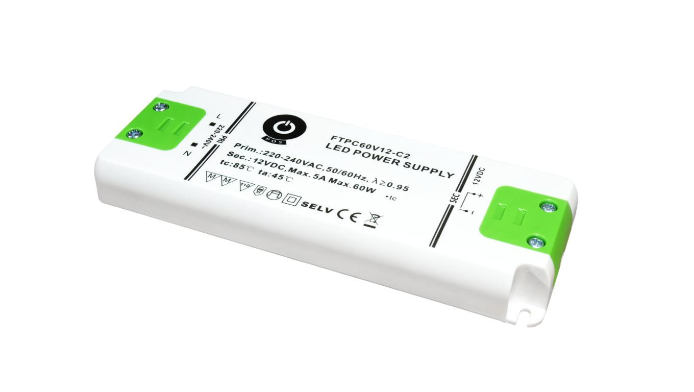 Zasilacz LED 60W 24V meblowy, ultra cienki, IP20 FTPC60V24-C2 POSPOWER