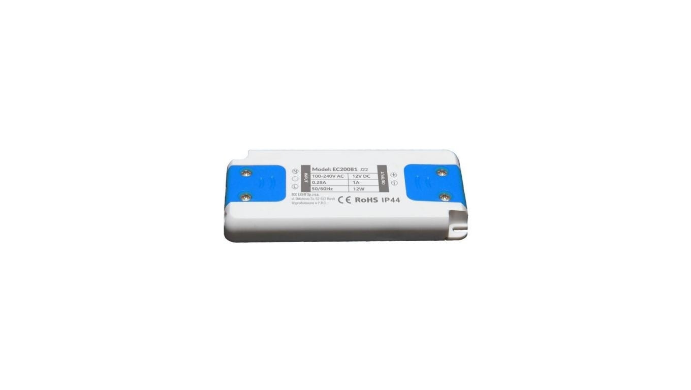 Zasilacz meblowy do taśm LED IP44 12V 12W