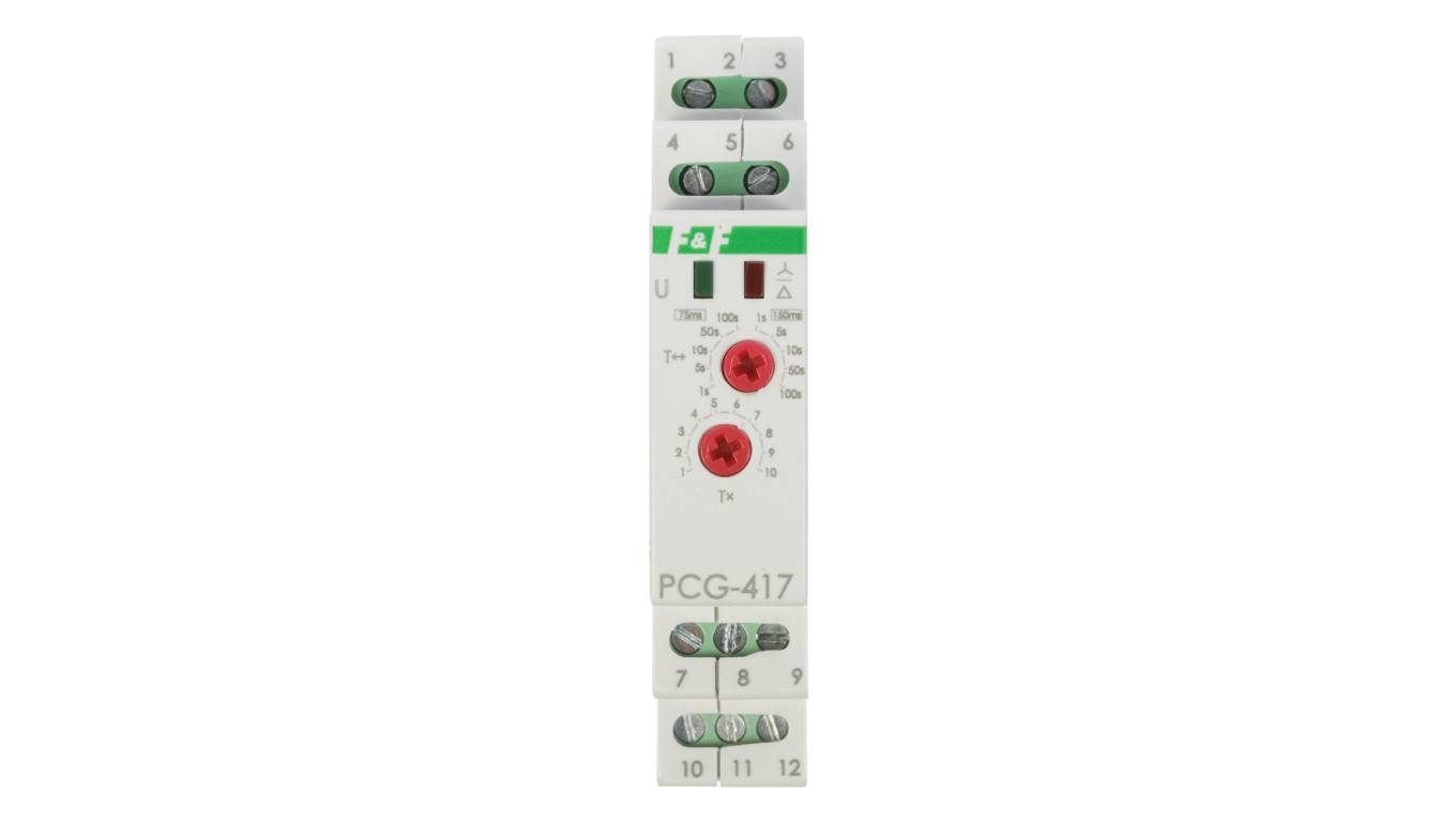 Przekaźnik czasowy 2Z 8A 1-1000sek 230V AC, 24V AC/DC gwiazda-trójkąt PCG-417DUO