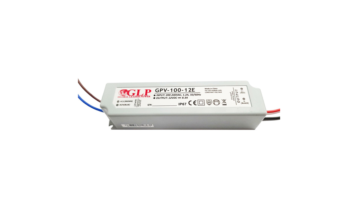 Zasilacz GPV 100W 12V DC gpv-100-12E ip67 led glp