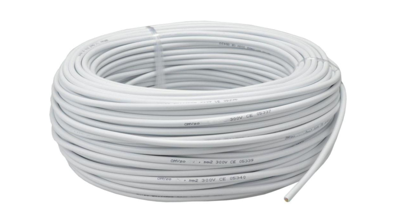 Przewód prądowy H03VV-F / OMY 300V 2x1 biały linka Elektrokabel 25m