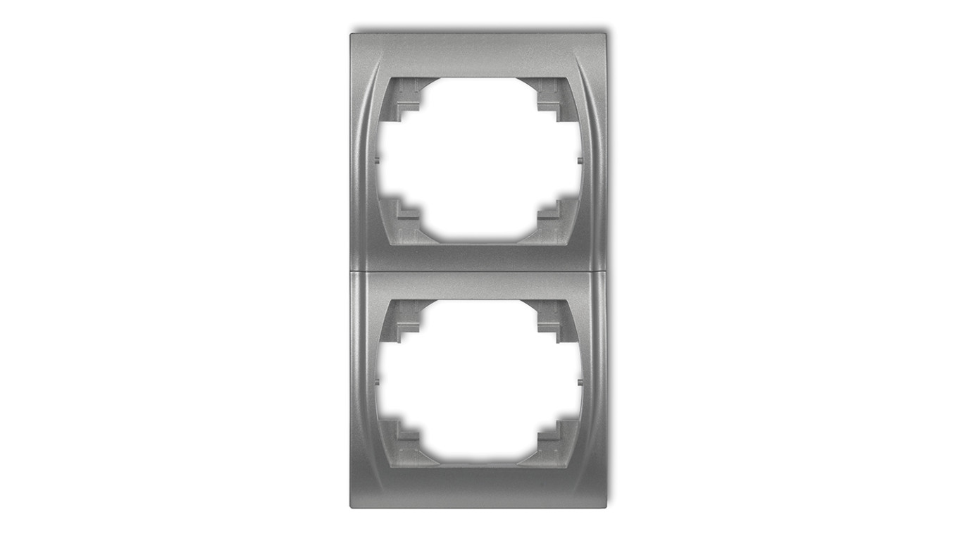 LOGO Ramka pionowa podwójna srebrny metalik 7LRV-2