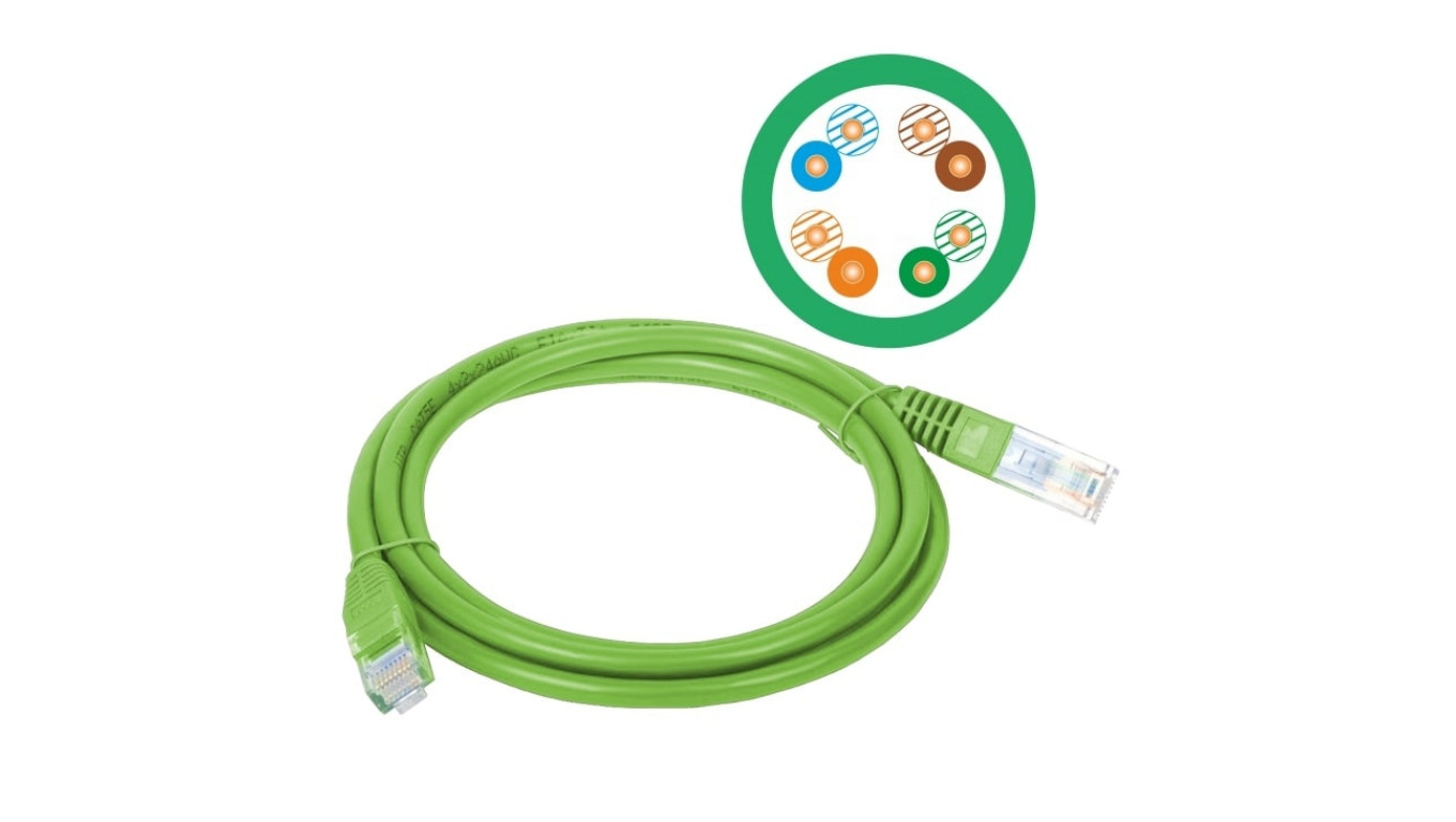 Patchcord UTP A-LAN KKU5ZIE1 (RJ45 - RJ45 1m UTP kat. 5e kolor zielony)