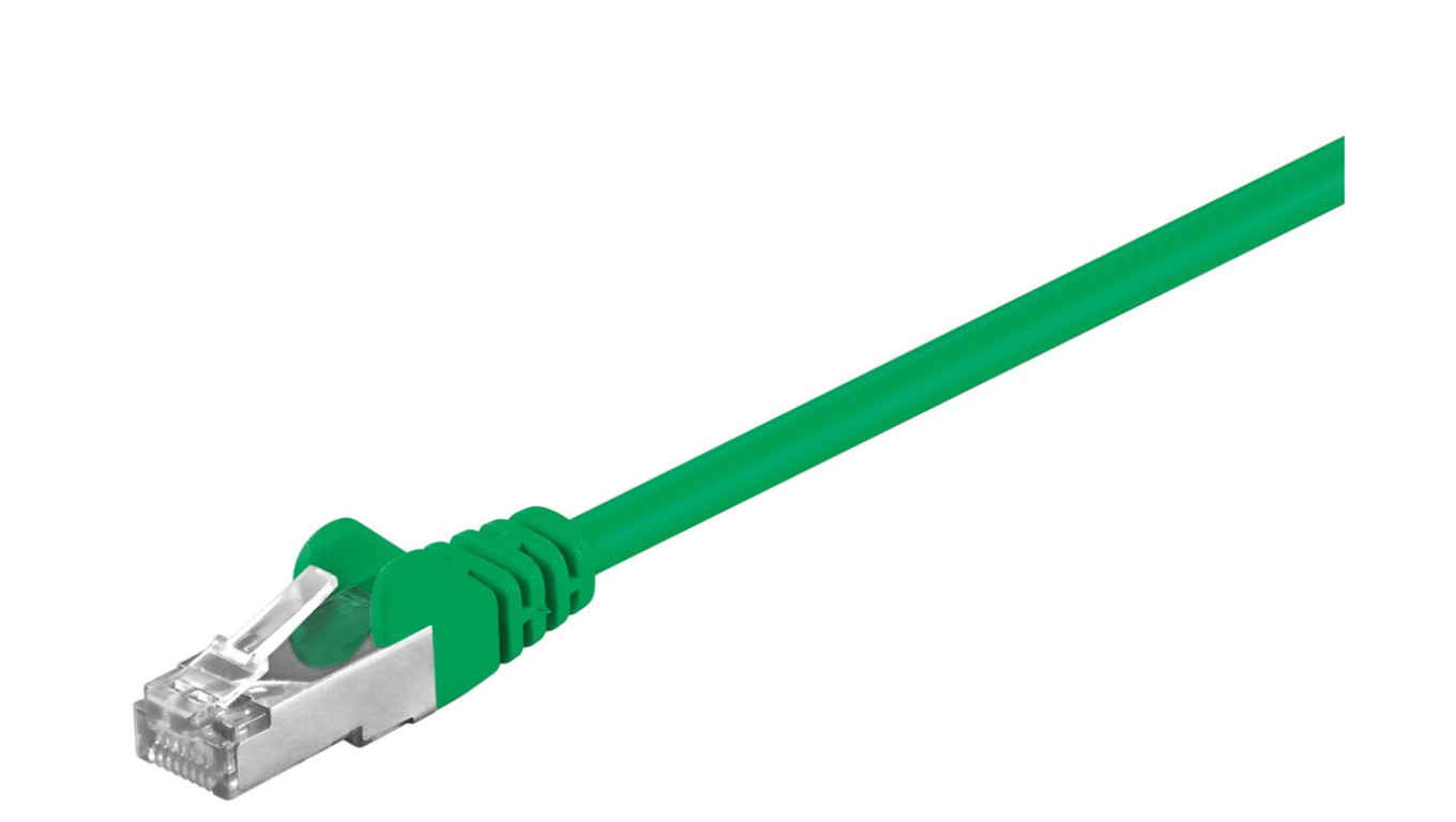 CAT 5e Kabel łączący, SF/UTP, Zielony - Długość kabla 1.5 m