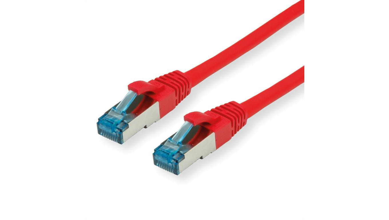 VALUE Kabel krosowy kat. 6A (klasa EA) S/FTP (PiMF), LSOH, czerwony, 0,5 m