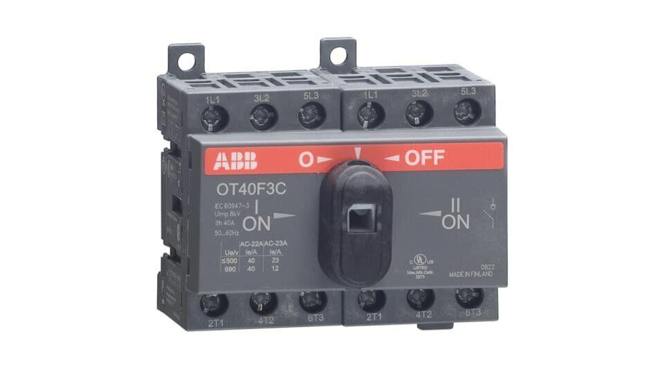 Przełącznik zasilania I-0-II 40A 3P OT40F3C 1SCA104913R1001