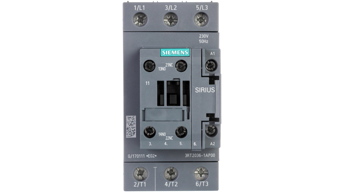 Stycznik mocy 51A 3P 22kW 230V AC 1Z+1R S2 3RT2036-1AP00