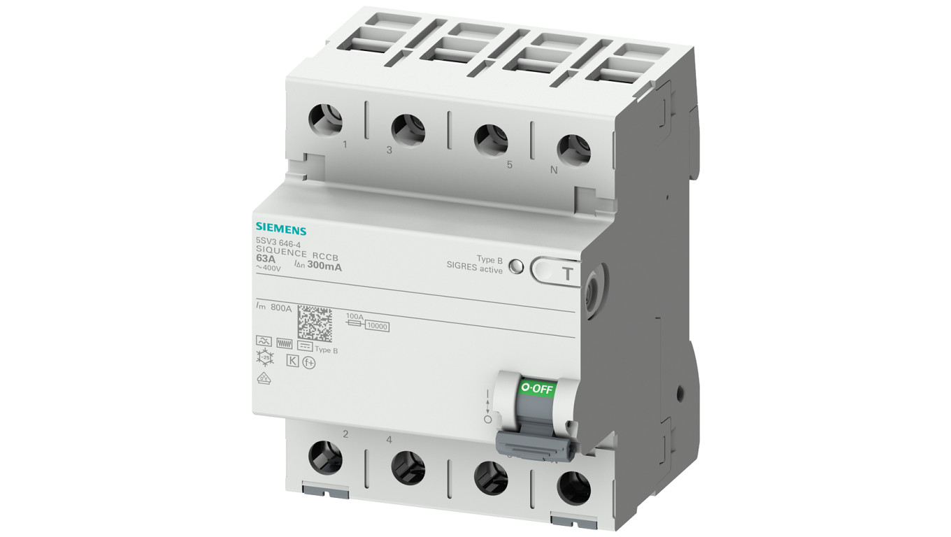 Wyłącznik różnicowoprądowy 4P 80A 0,03A Typ B super resistant 30mA 400V SENTRON 5SV3347-4