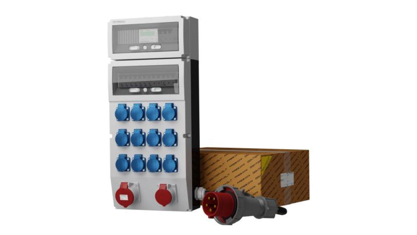 Rozdzielnica budowlana z licznikiem i kablem eXT-S/FI SKH 32A 16A 12x230V Schuko Mennekes Doktorvolt 2377