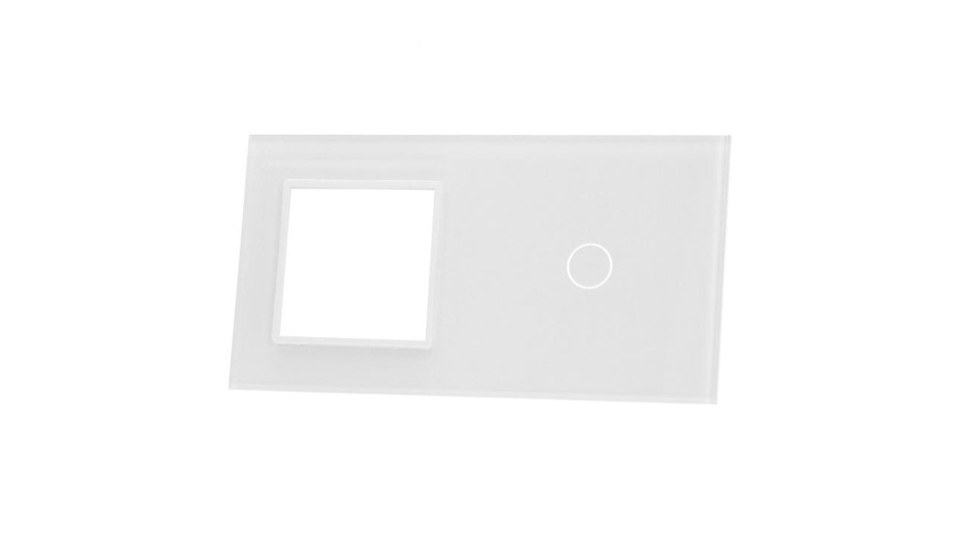 Livolo BIAŁY PANEL SZKLANY 1 + MIEJSCE NA GNIAZDO 701G-61