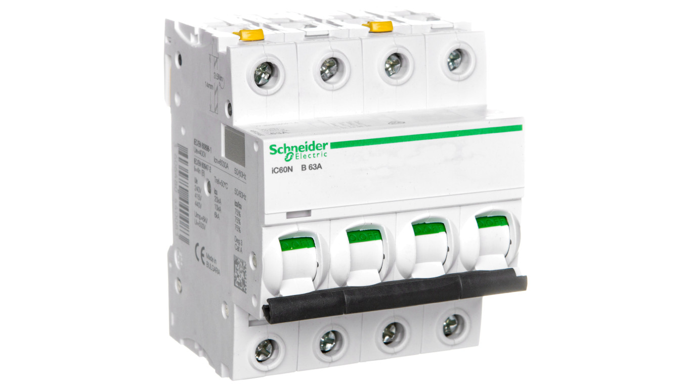 Wyłącznik nadprądowy 4P B 63A 6kA AC iC60N-B63-4 A9F03463