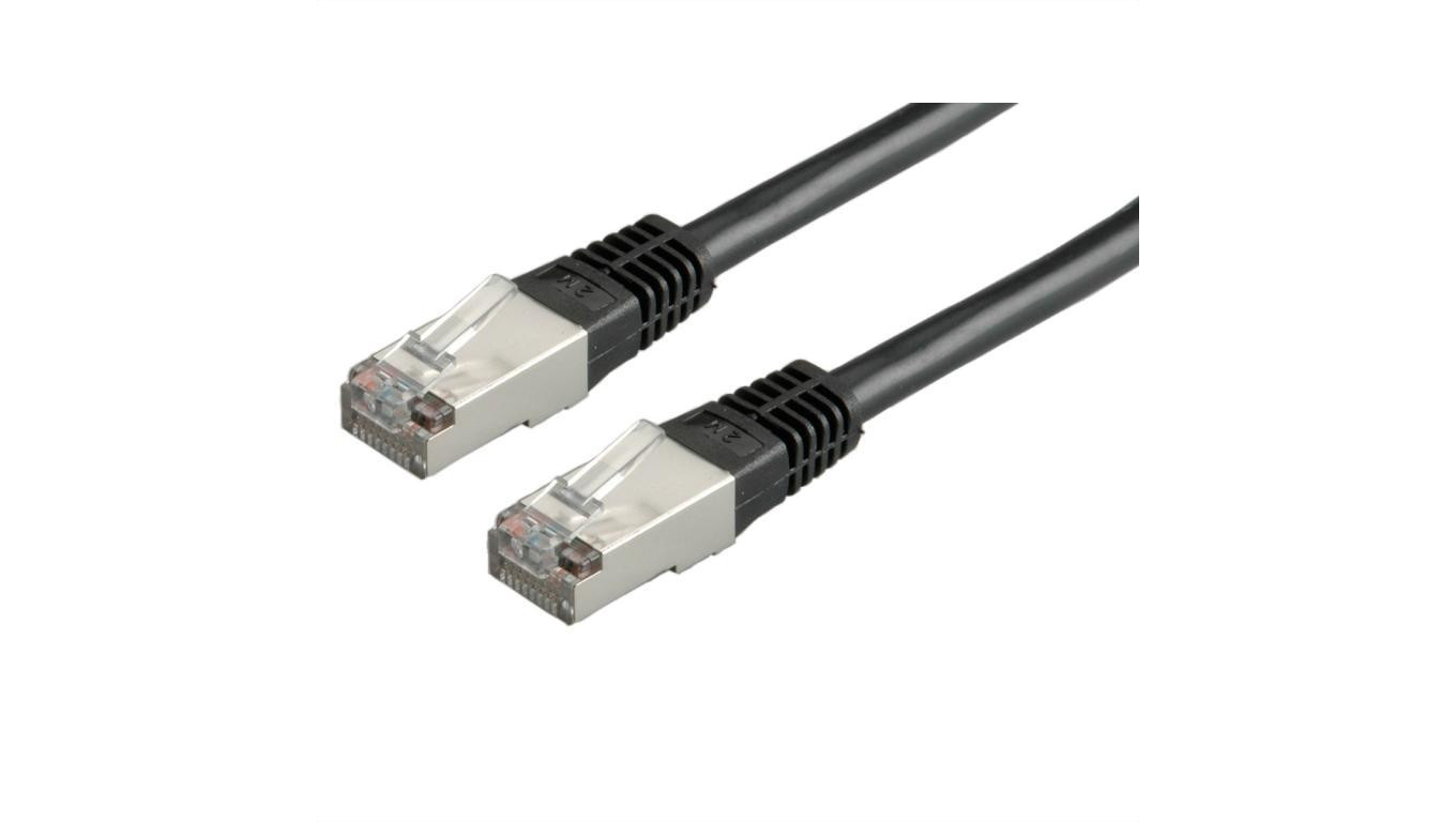 VALUE Kabel krosowy kat. 6 (klasa E) S/FTP (PiMF), czarny, 0,5 m